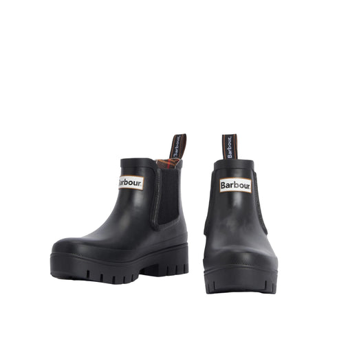 Stivaletto Donna con tomaia in gomma, modello Chelsea, con logo frontale